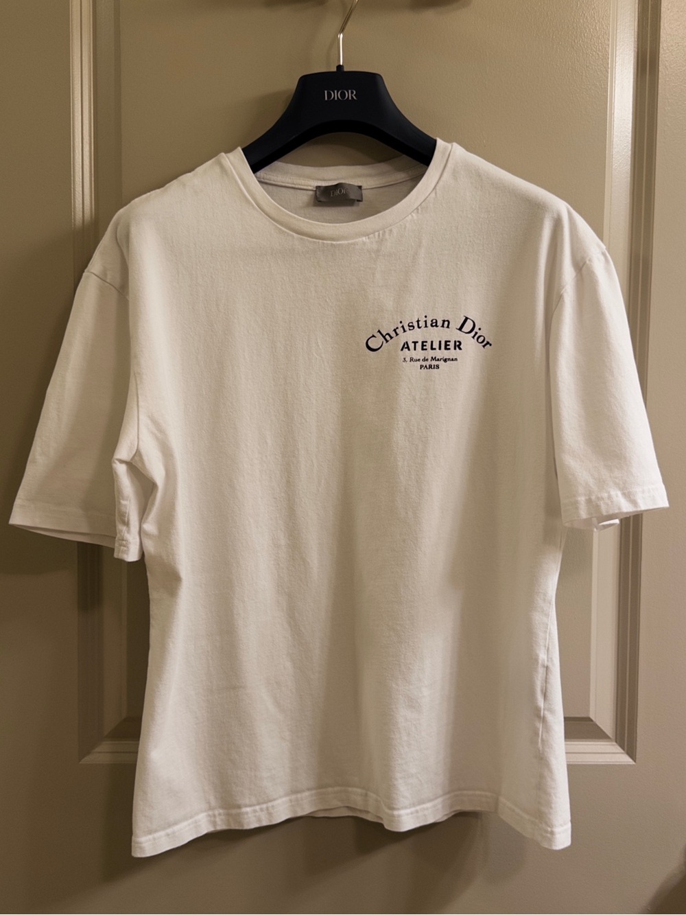 Authentic Dior Cream Christian Dior Atelier Short Sleeve Tee